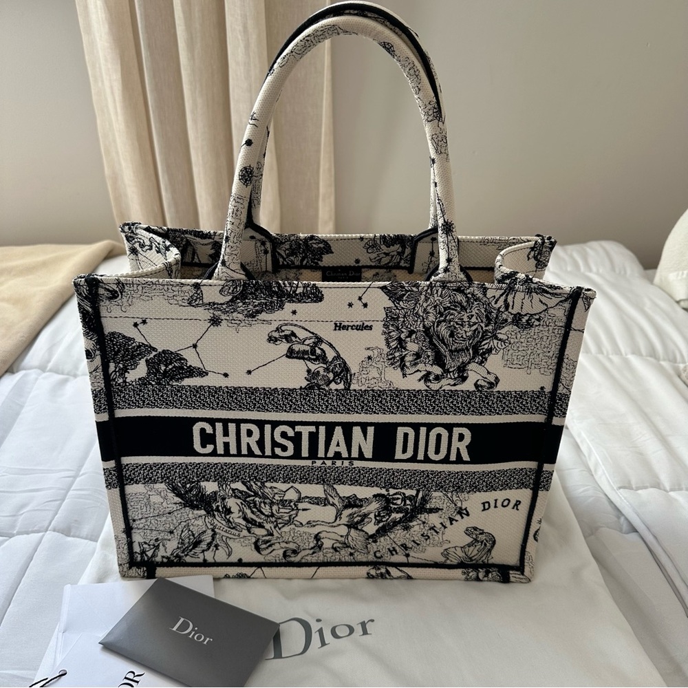 DIOR Medium Zodiac Print Book Tote Bag. Like New With Dust Bag and Paperwork.